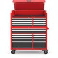 Tool Chest 18-Drawer | 66'' Large Rolling Tool Chest with Wheels | Detachable Top Metal Tool Box with Gas Struts | Lockable Rolling Tool Cabinet with Liners,Power Strip | Garage, Repair Shop, Workshop