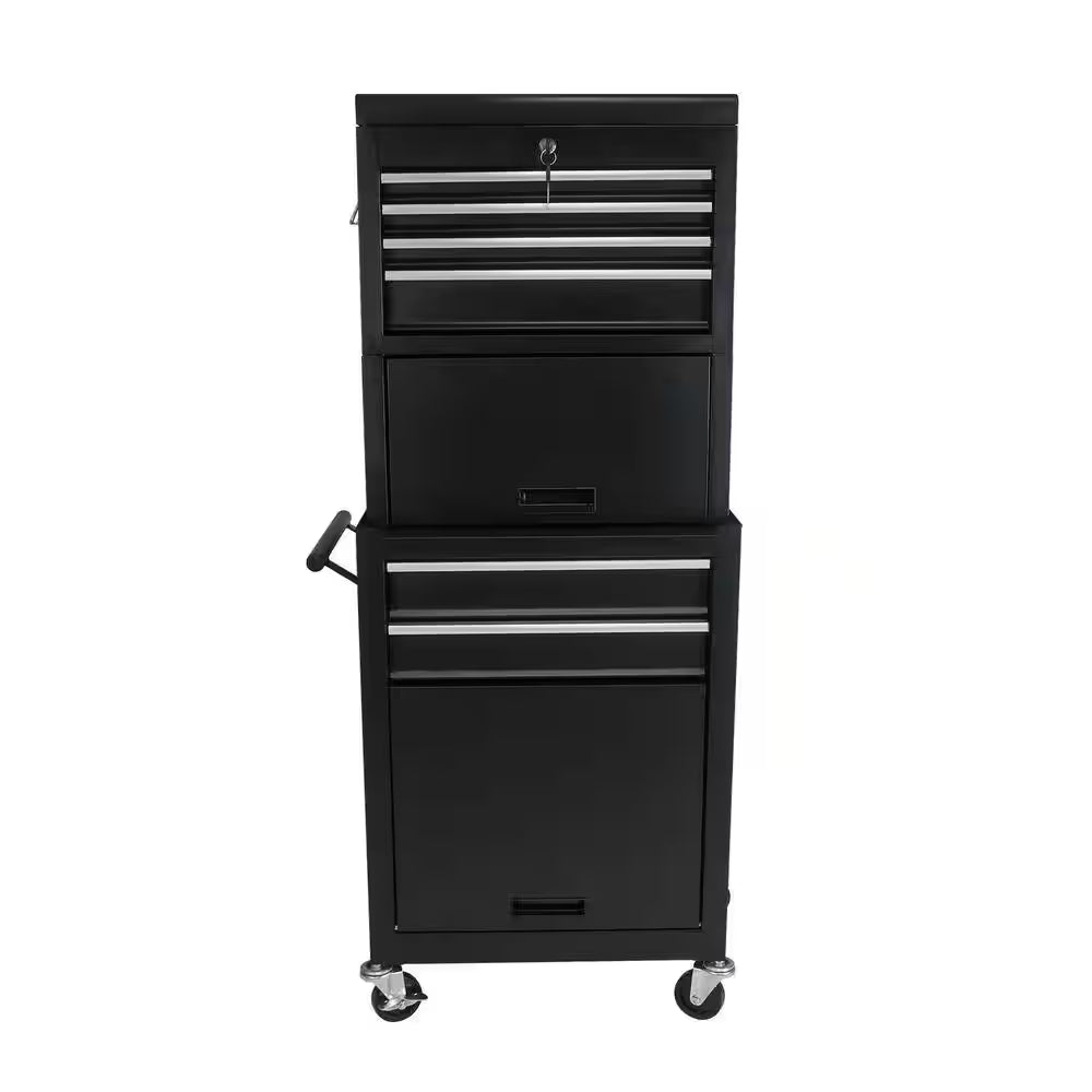 13 In. Tool Cabinet on Wheels, 6-Drawer Lockable Rolling Tool Chest W/ 4 Universal Wheels