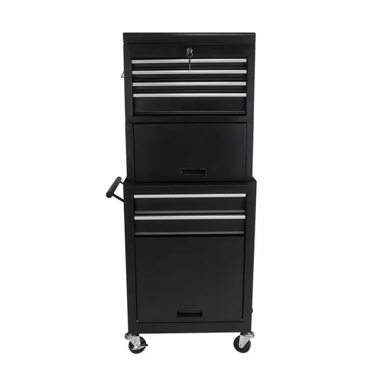 13 In. Tool Cabinet on Wheels, 6-Drawer Lockable Rolling Tool Chest W/ 4 Universal Wheels