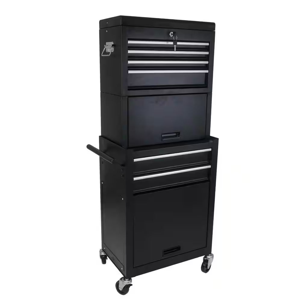 13 In. Tool Cabinet on Wheels, 6-Drawer Lockable Rolling Tool Chest W/ 4 Universal Wheels